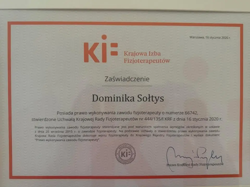 Certyfikat KIF 1